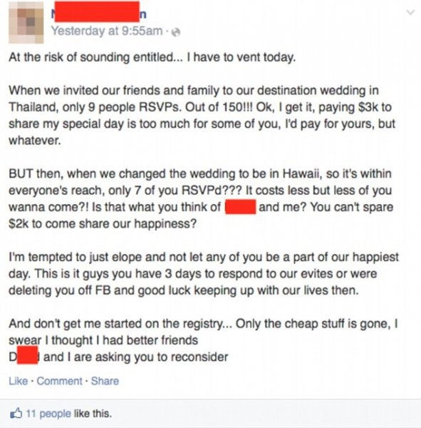 Друзья невесты отказались платить 3 тысячи долларов за вход на свадьбу
