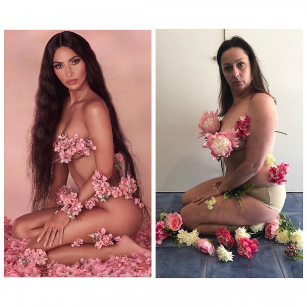 35-летняя австралийка Селеста Барбер пародирует сексуальные фото знаменитостей