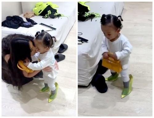 Роскошь с пелёнок: Годовалая дочь Ким Кардашьян носит туфли за 592$ и сумку за 17 500$